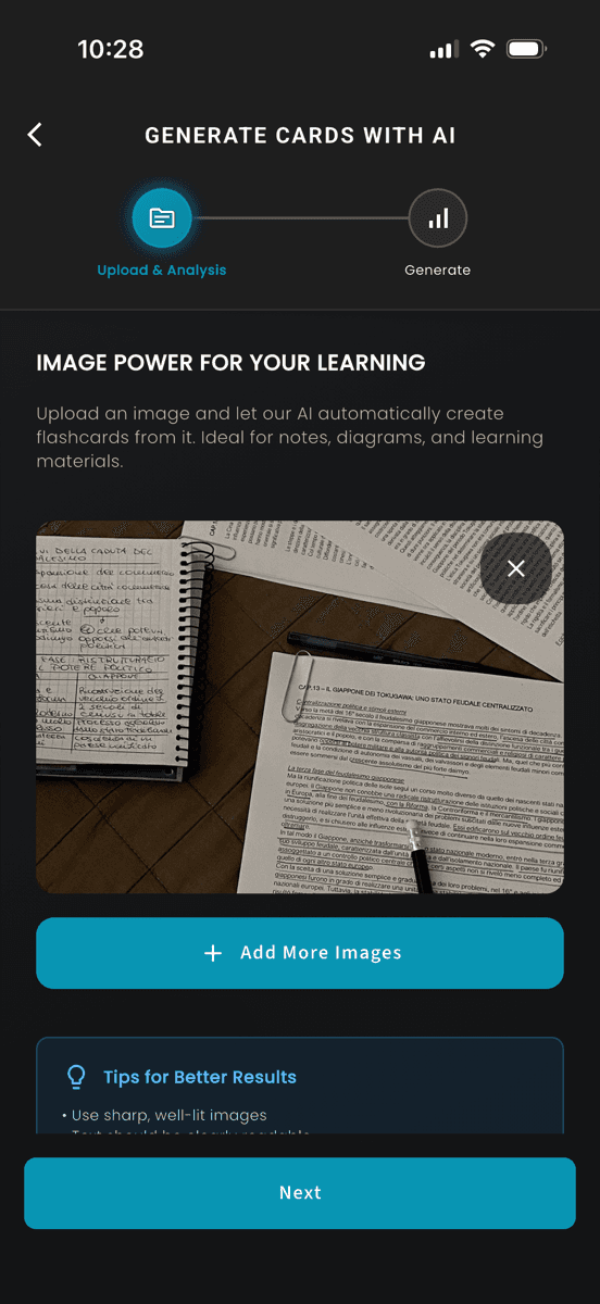 Automatic flashcard generator